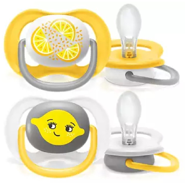 Philips Avent SCF080/18, 6-18m, 2Pcs, Air Soother, White/Yellow