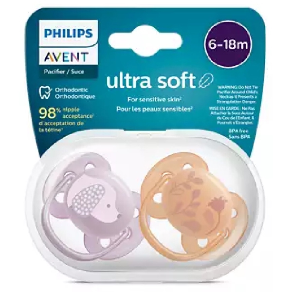 Philips Avent SCF091/18, 6-18m, 2Pcs, Air Soother, Purple/Orange