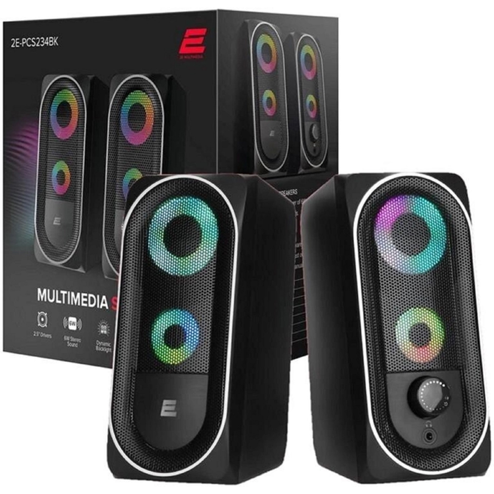 2E 2E-PCS234BK, 6W, Bluetooth, USB, 3.5mm, Speaker, Black