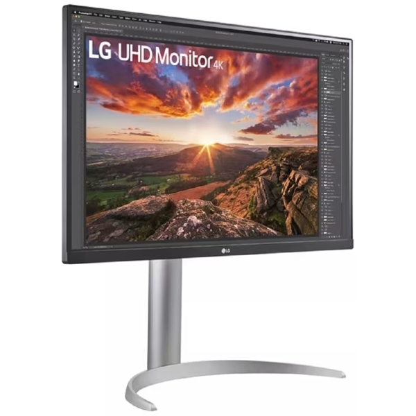 მონიტორი LG 27UP850N-W.AMA, 27", Monitor, 4K UHD, IPS, HDMI, USB, DP, Black/Silver