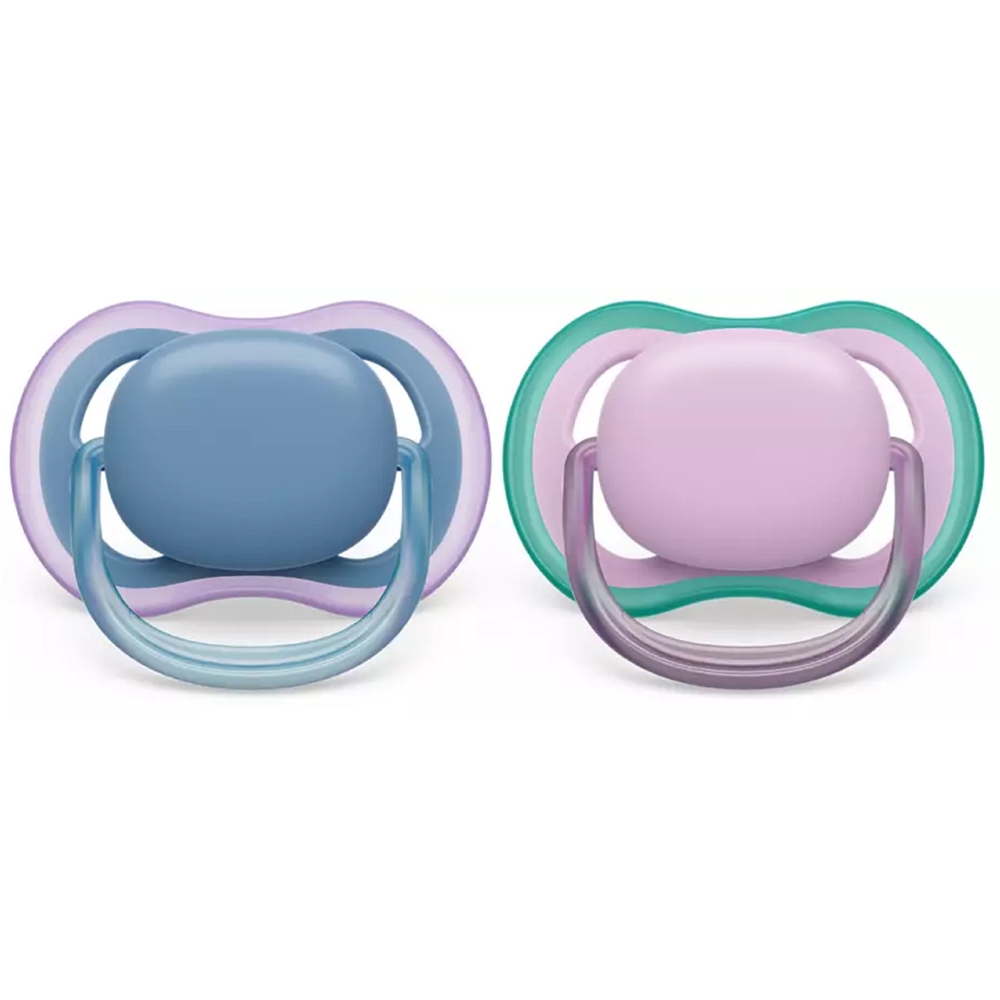 საწოვარა Philips Avent SCF085/34, 6-18m, 2Pcs, Air Soother, Pink/Blue