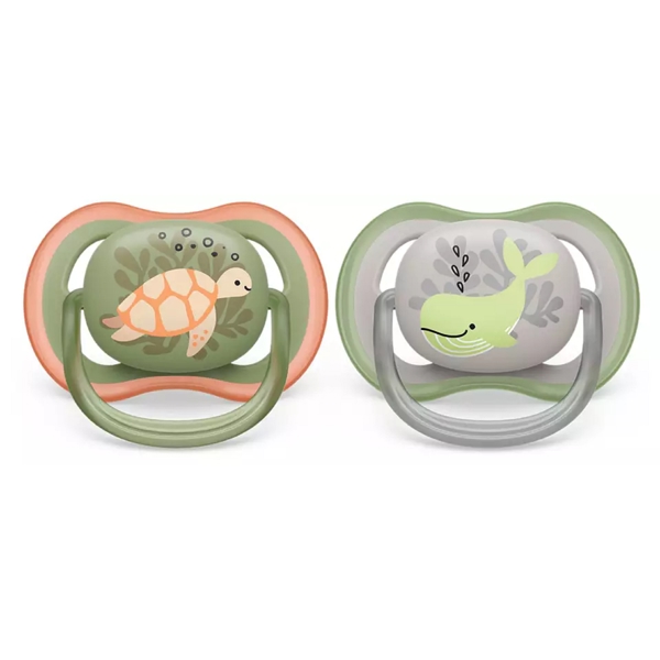 Philips Avent SCF085/60, 6-18m, 2Pcs, Air Soother, Green/Grey