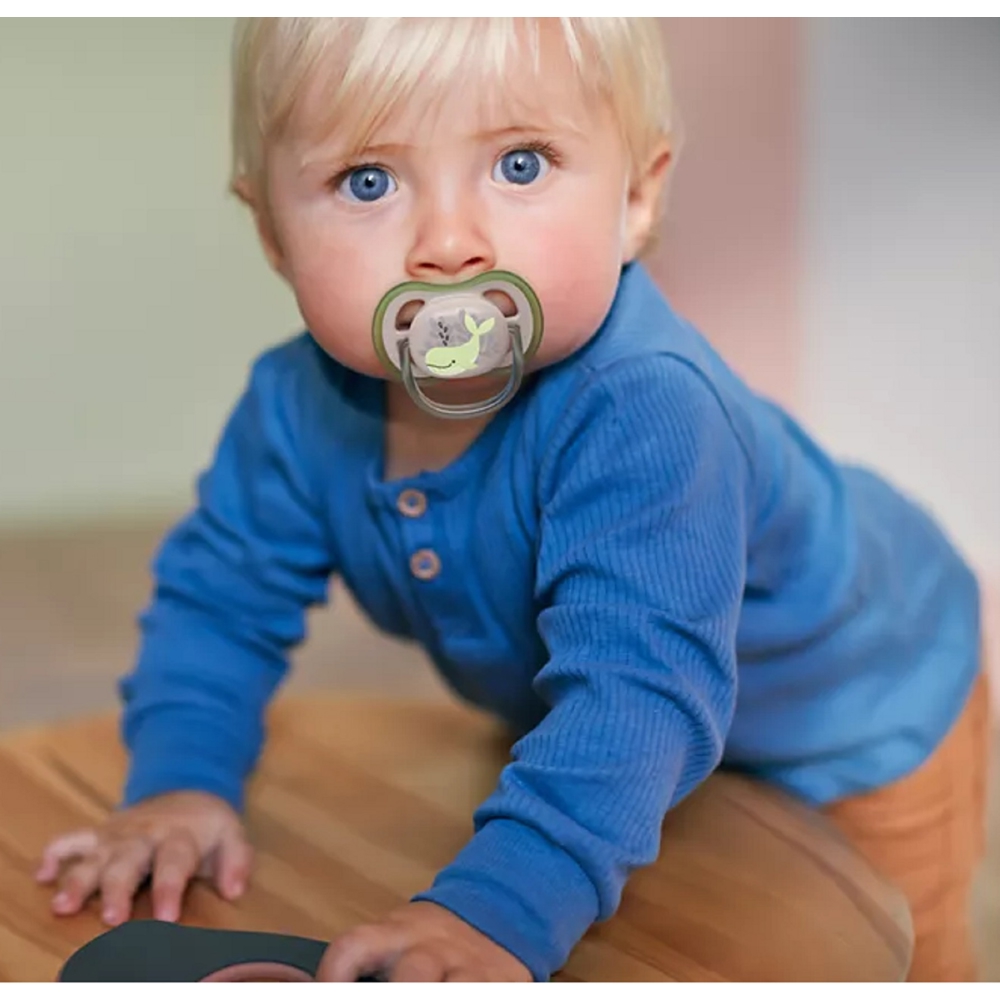 საწოვარა Philips Avent SCF085/60, 6-18m, 2Pcs, Air Soother, Green/Grey