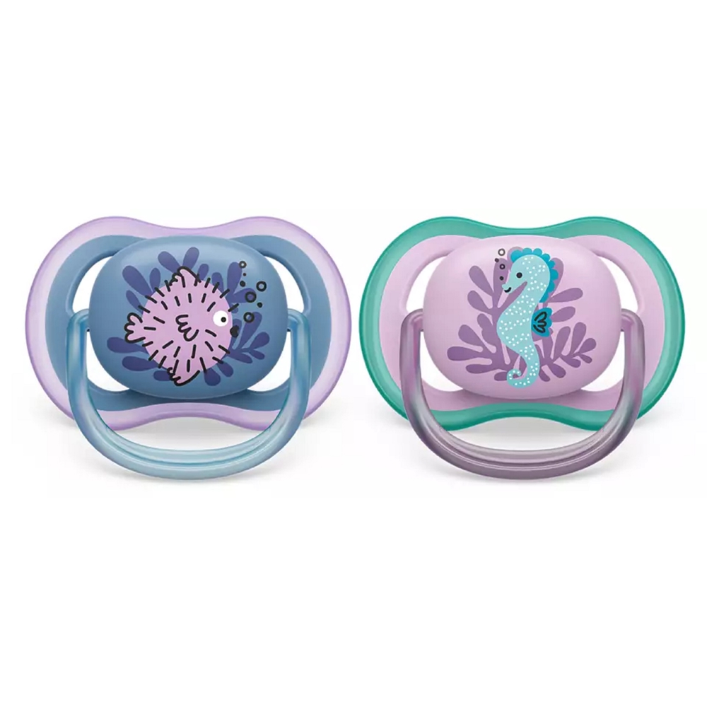 საწოვარა Philips Avent SCF085/61, 6-18m, 2Pcs, Air Soother, Pink/Blue