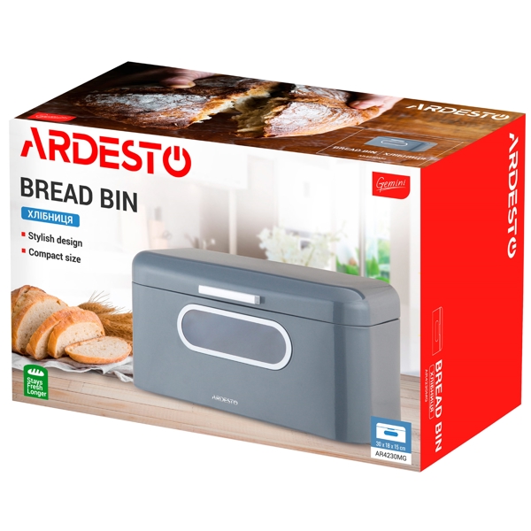 Ardesto AR4230MG, Bread Bin Gemini, Grey