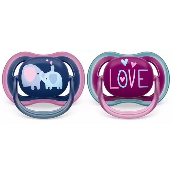 საწოვარა Philips Avent SCF349/22, 18+m, 2Pcs, Air Soother, Blue/Pink