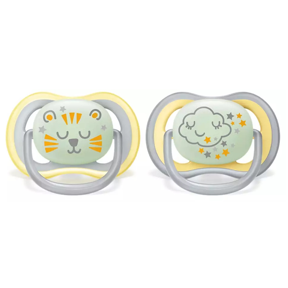 საწოვარა Philips Avent SCF376/01, 18+m, 2Pcs, Air Soother, Grey/Yellow