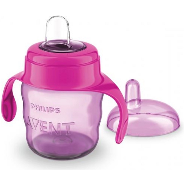 Philips Avent SCF551/03 Natural Response, 200Ml, Baby Bottle, Pink/Transparent