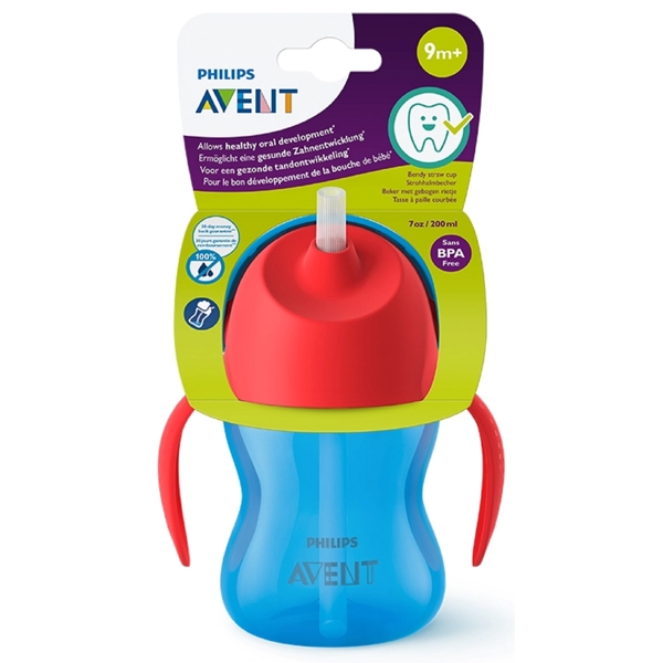 Philips Avent SCF796/01 Natural Response, 200Ml, Baby Bottle, Blue/Red