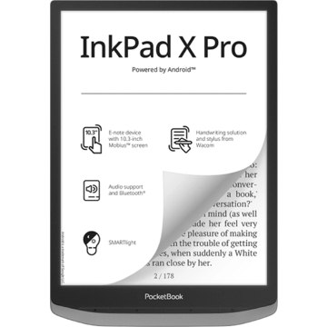 ელექტრონული წიგნი PocketBook PB1040D-M-WW 1040D InkPad X PRO, 10.3", 2GB, 32GB, WIFI, BT, E-Book Reader, Mist Grey