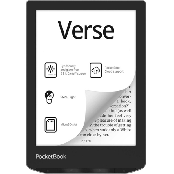 ელექტრონული წიგნი PocketBook PB629-M-CIS 629 Verse, 6", 8GB, 512MB, Wi-Fi, E-Book Reader, Mist Grey