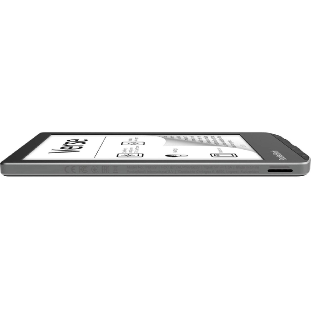 ელექტრონული წიგნი PocketBook PB629-M-CIS 629 Verse, 6", 8GB, 512MB, Wi-Fi, E-Book Reader, Mist Grey