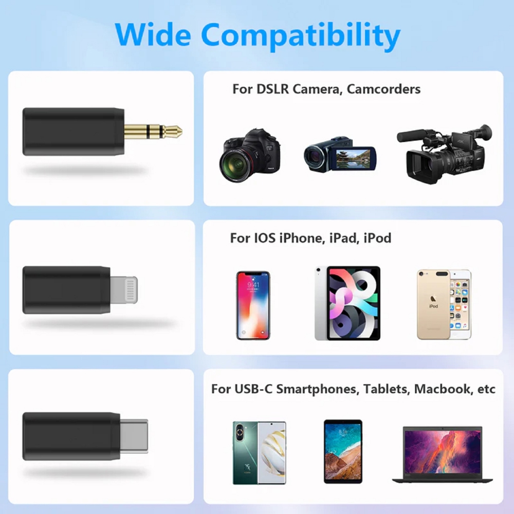 Boya BOYALINK, Microphone Set, USB-C, 3.5mm, TRS, Black