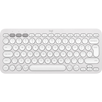 კლავიატურა Logitech L920-011852 PEBBLE KEYS 2 K380S, Wireless, Bluetooth, Keyboard, White