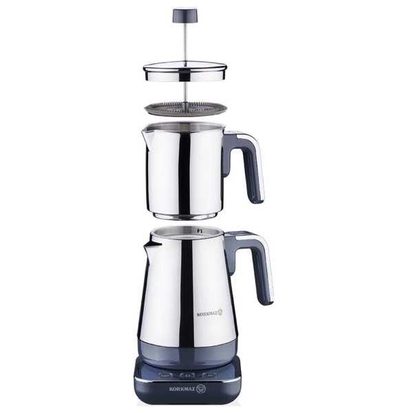 ჩაის აპარატი Korkmaz A850-03 Moderna, 1600W, 1.3L, Tea Maker, Grey/Chrome