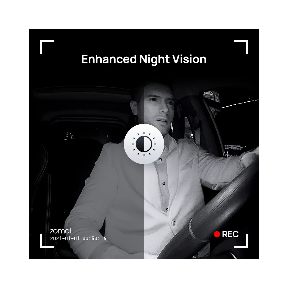 მანქანის ვიდეო რეგისტრატორის შიდა კამერა Xiaomi 70Mai FC02, Interior Cam Only For A810 A800S A500S A400, Black