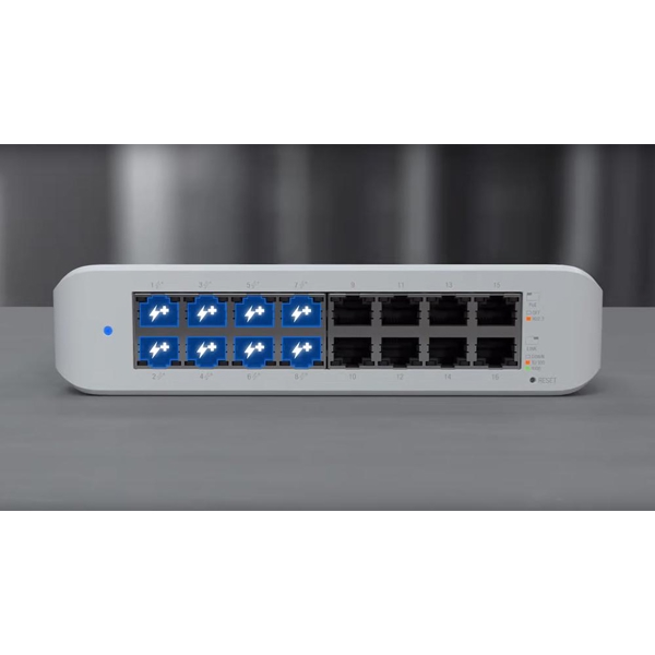 სვიჩი Ubiquiti USW-Lite-16-POE UniFi Lite, 16 Port Gigabit, POE+Switch, White