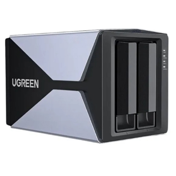 UGREEN 60641, 2-Bay 3.5'' Raid, Hard Drive Enclosure, Black/Gray