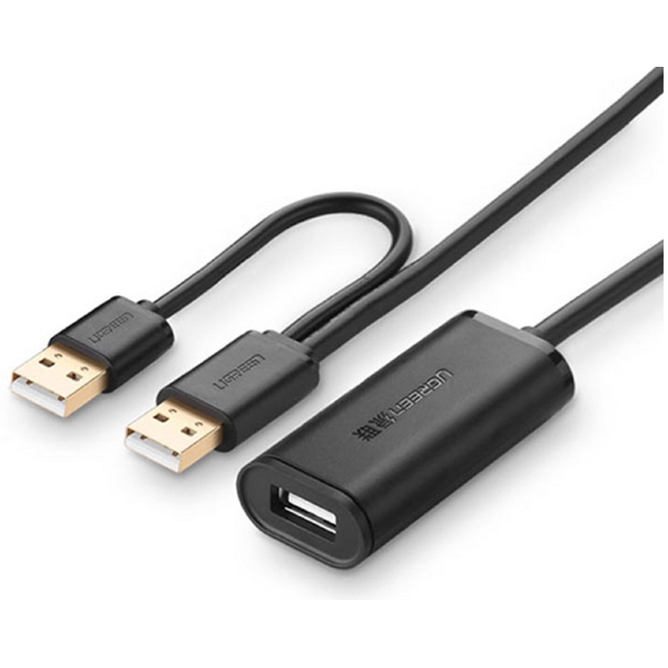 USB დამაგრძელებელი UGREEN US137 (20213), USB 2.0 Active Extension Cable, 5m, Black