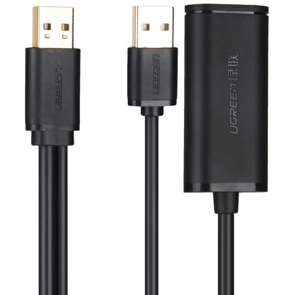 USB დამაგრძელებელი UGREEN US137 (20213), USB 2.0 Active Extension Cable, 5m, Black