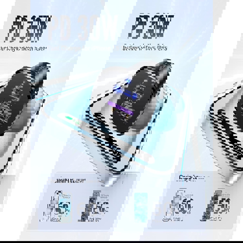 UGREEN EC305 (25845), 30W, USB, Type-C, USB, Black