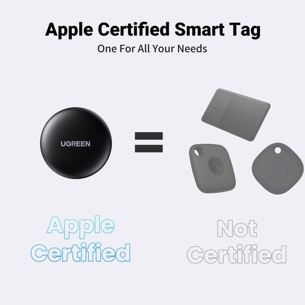 Smart Tag UGREEN 60387, Apple Certified, Smart Bluetooth Finder, Black