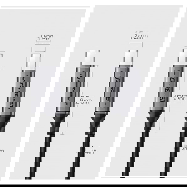 USB კაბელი UGREEN US161 (50751), USB 3.1 Type-c To Type-c Cable, Video Data Cable, 1.5m, Black