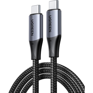 ვიდეო კაბელი UGREEN US355 (80150), 4K Video Cable , 100W, Type-c To Type-c 3.2 Gen 2 Cable, 1m, Black