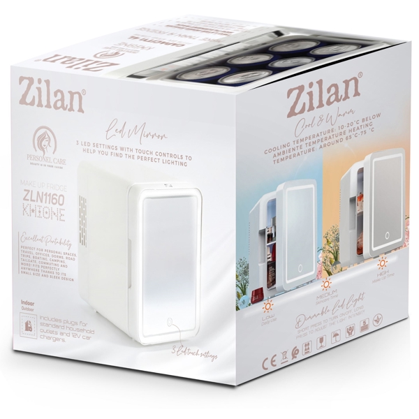 მინი მაცივარი Zilan ZLN1160 Khione, 4L, Make Up Fridge, White