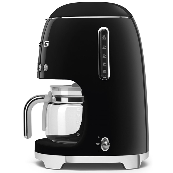 Smeg DCF02BLEU, 1050W, 1.4L, Coffee Machine, Black