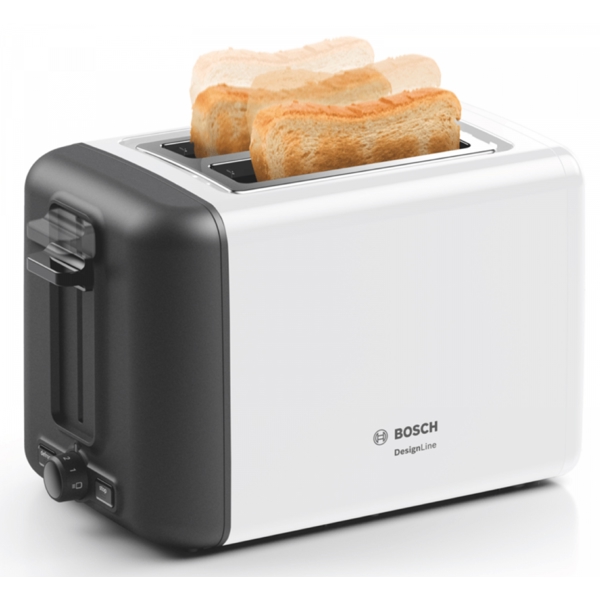 Bosch TAT3P421, 970W, Toaster, White