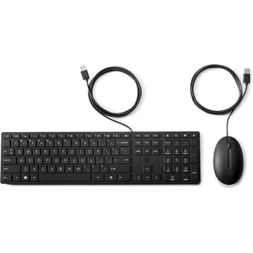 კლავიატურა + მაუსი HP 9SR36AA, Wired, USB, Keyboard And Mouse, Black