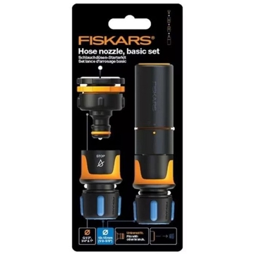 Fiskars 1027091, 4Pcs, Irrigation Nozzle Set, Black/Orange