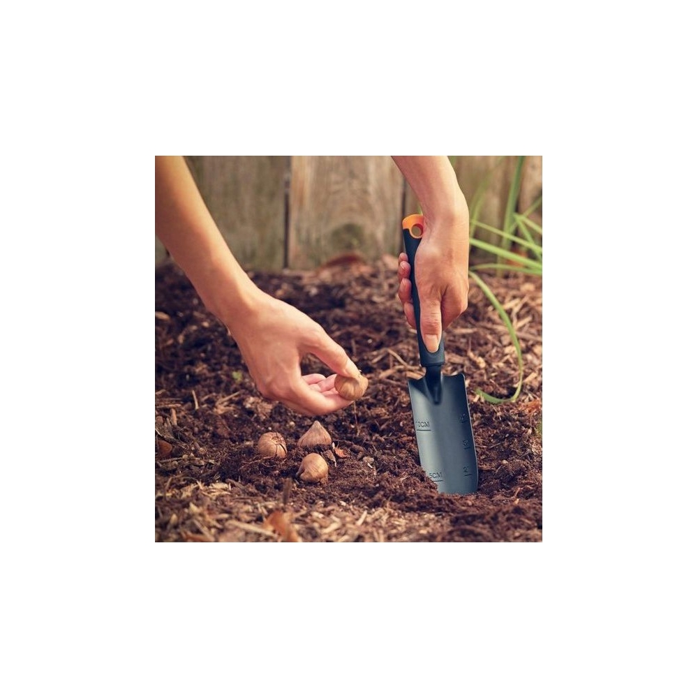 ხელის ნიჩაბი Fiskars Ergo Transplanter, Hand Shovel, Black