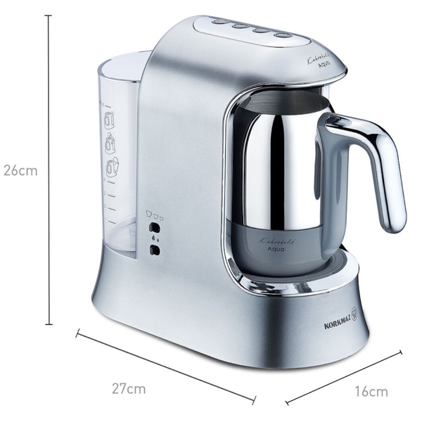 ყავის აპარატი Korkmaz A862-05 Kahvekolik Aqua, 700W, Coffee Maker, Inox/Chrome