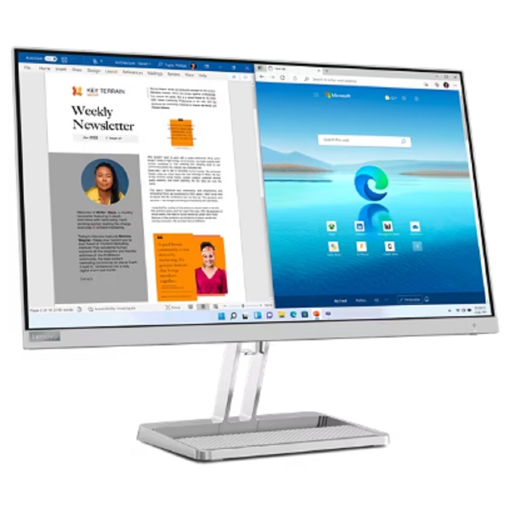 Lenovo 67ABKAC4EU L27I-40, 27", Monitor, FHD, IPS, HDMI, VGA, Cloud Grey