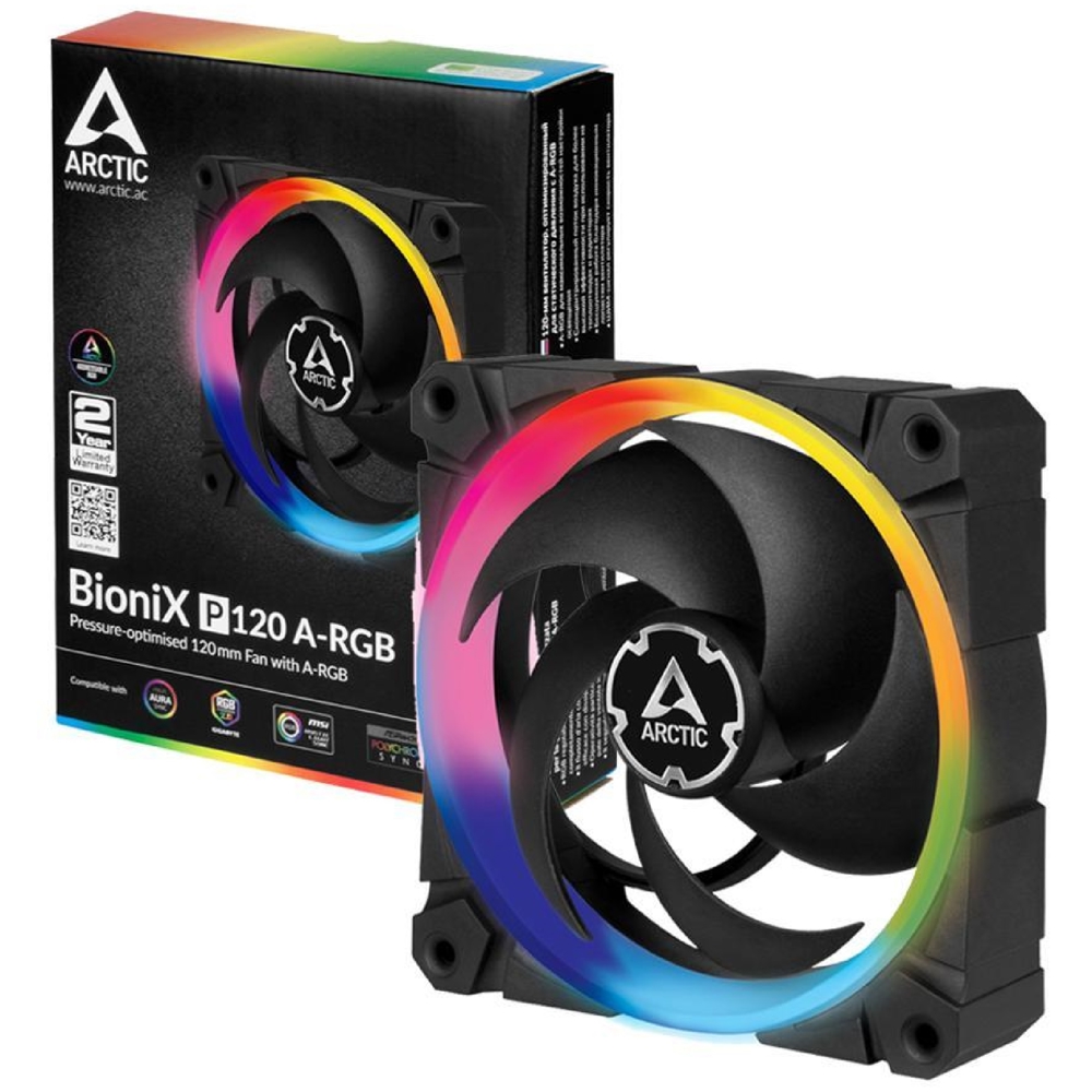 Arctic ACFAN00146A BioniX P120, ARGB, 120mm, 2300RPM, Cooler, Black