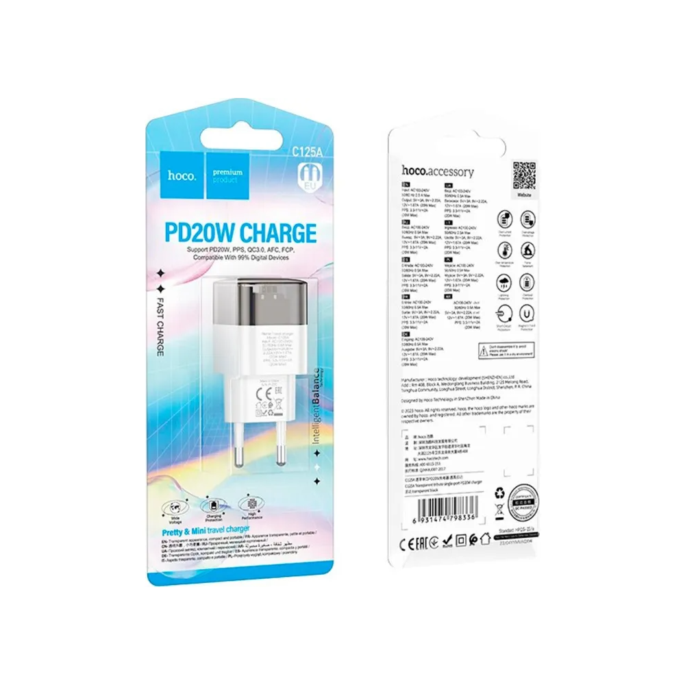 Hoco C125A, 20W, USB-C, White