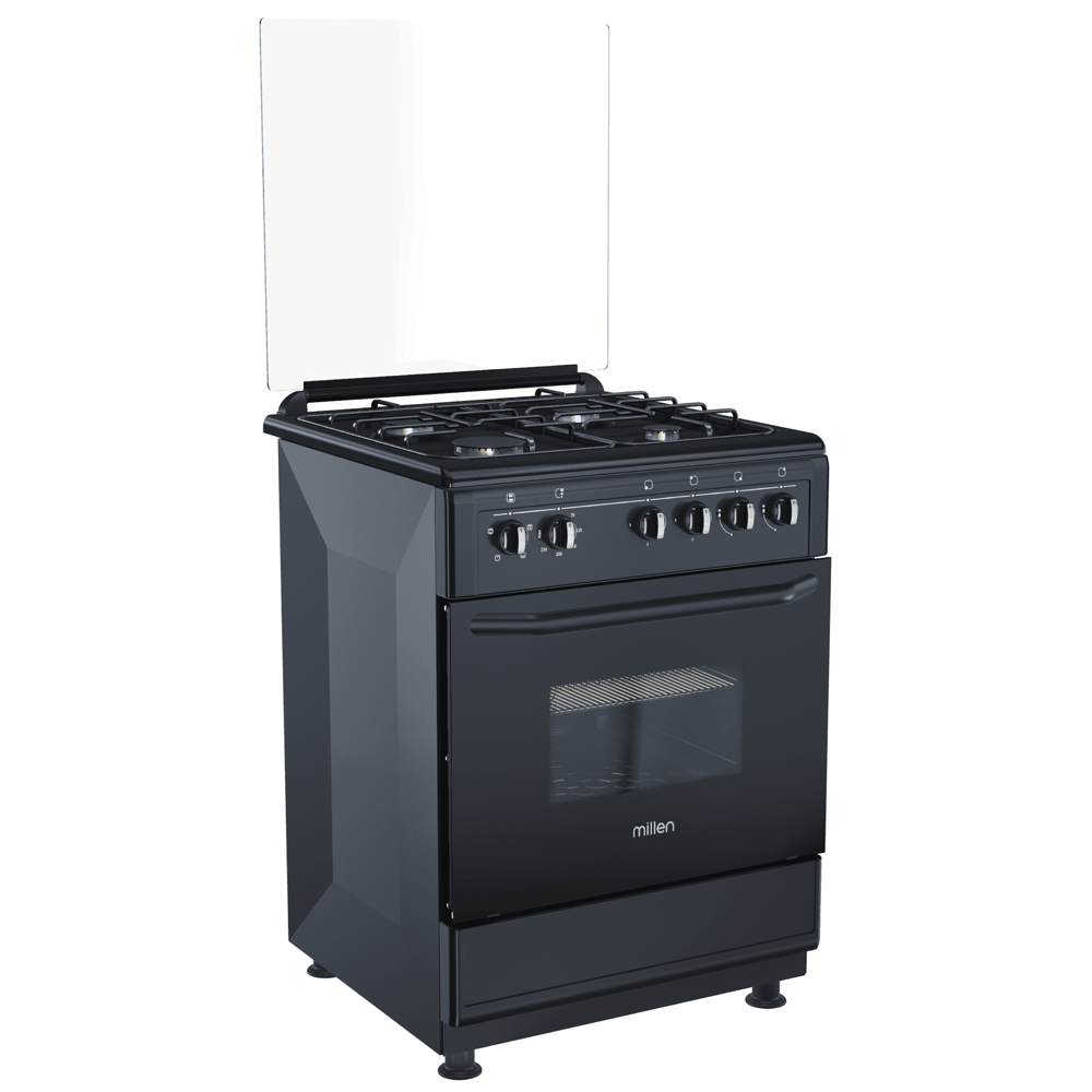 გაზქურა Millen FT6400GBZB, 4 Gas, Gas Cooker, Black