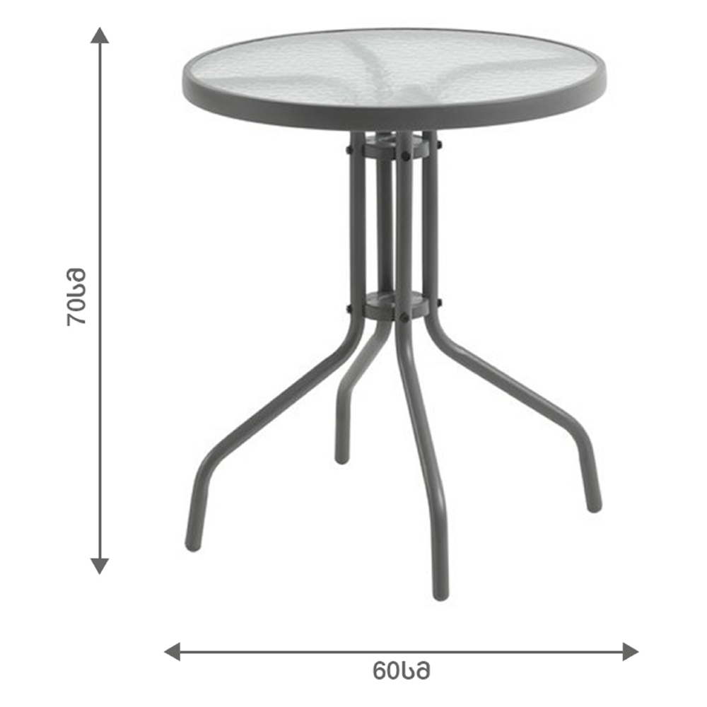 OEM DIA60*H70, Glass Table, Black