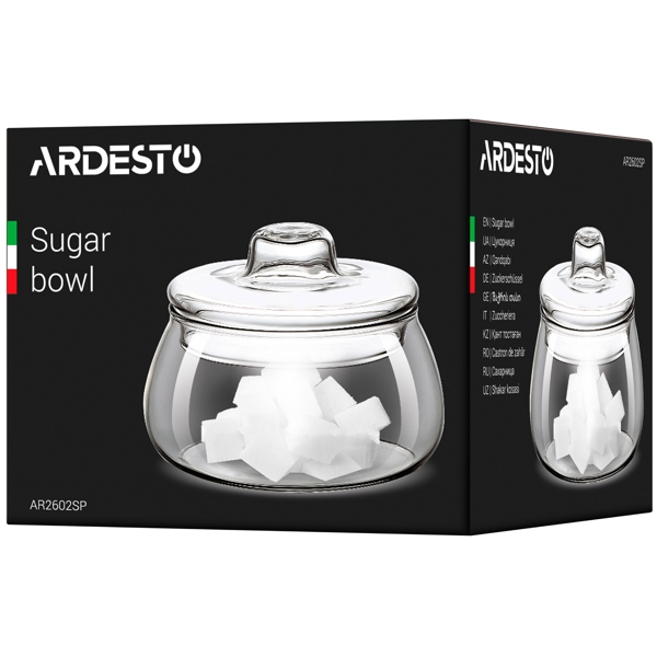 საშაქრე Ardesto AR2602SP, 500ml, Sugar Bowl, Transparent