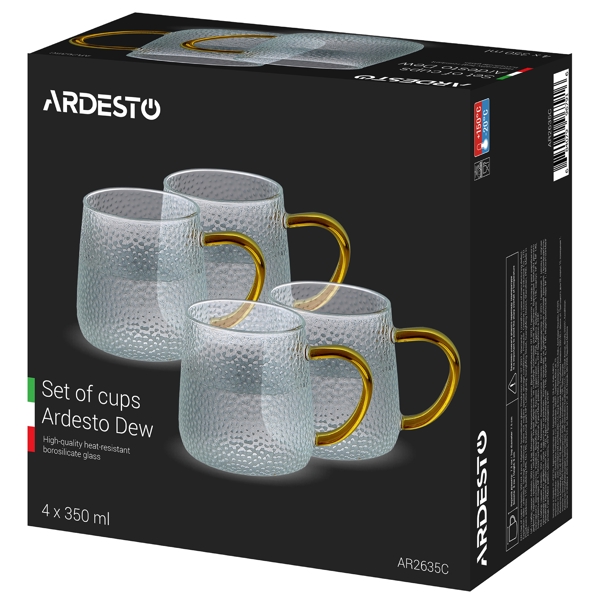 ჭიქების ნაკრები Ardesto AR2635C Dew, 350ml, 4Pcs Glasses Set