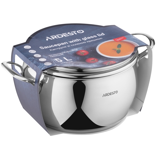 ქვაბი Ardesto AR4350GB Gemini Liguria, 5L, 22cm, Silver