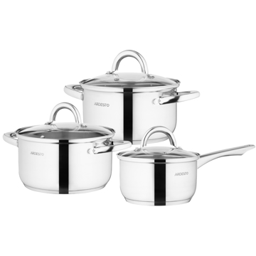 ქვაბების ნაკრები Ardesto AR1906GPS Gemini Gourmet Andria, 6pcs Set, Silver