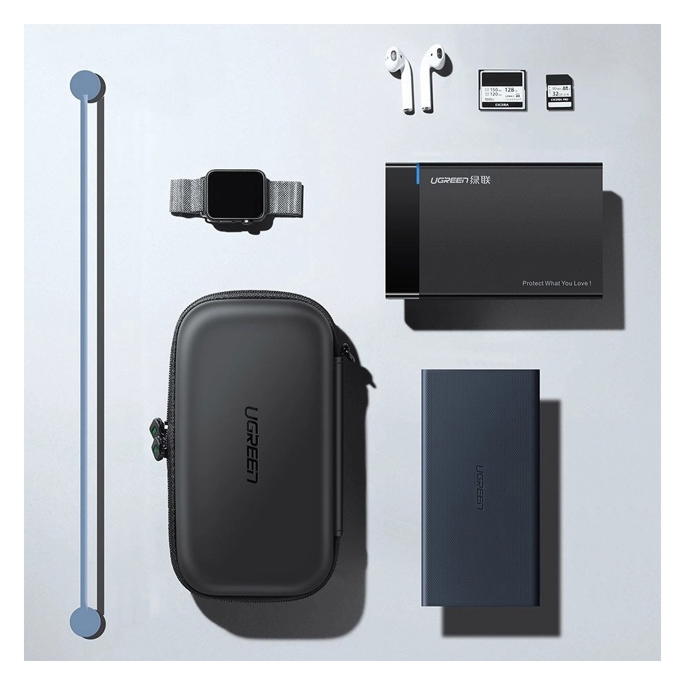 ორგანაიზერი UGREEN LP128 (50274), Case Box For HDD And Accessories, Black