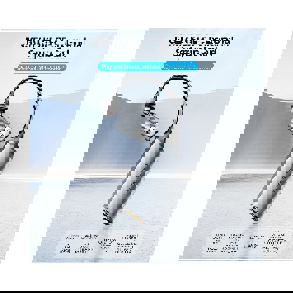 Capture Card Vention ACWHA, HDMI-A to USB-C/USB-A, 0.1m, Gray