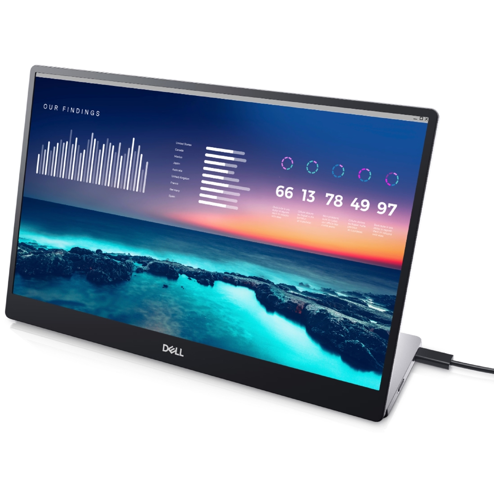 მონიტორი Dell 210-BHQQ P1424H, 14", Portable Monitor, FHD, IPS, USB-C, DP, Silver