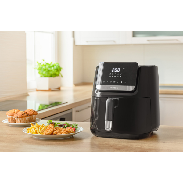 აეროგრილი Sencor SFR 6550BK, 1600W, 6.5L, Air Fryer, Black