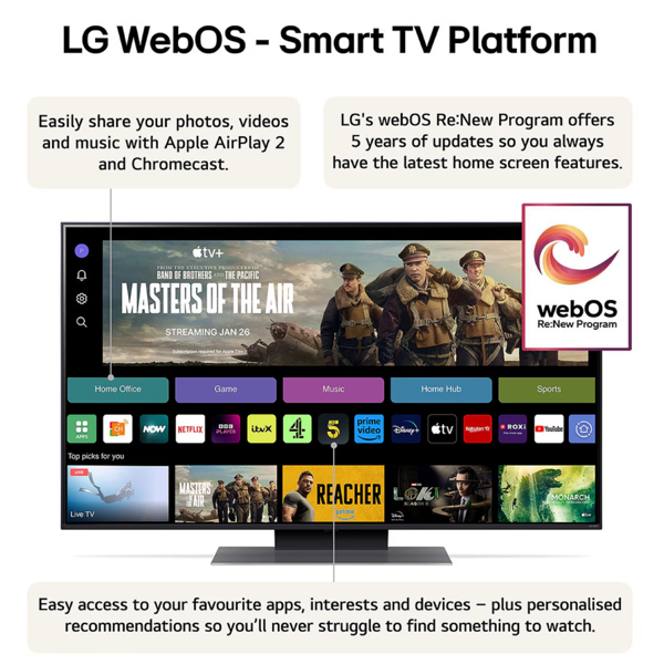 ტელევიზორი LG 50QNED86T6A.AMCN, 50", 4K UHD, Smart TV, USB, HDMI, LAN, BT, WIFI, Black