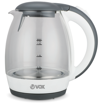 ელექტრო ჩაიდანი VOX WK8032, 2200W, 1.7L, Electric Kettle, Black/White